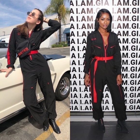 I.AM.GIA Jumpsuit Burn Boiler 2.0 Suit Coverall Utilitarian Black Red XS GUC - Picture 9 of 10